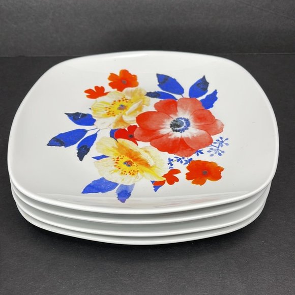 Tabletops Unlimited Floral Porcelain Salad Plates Set (4 Pc) - Picture 2 of 3